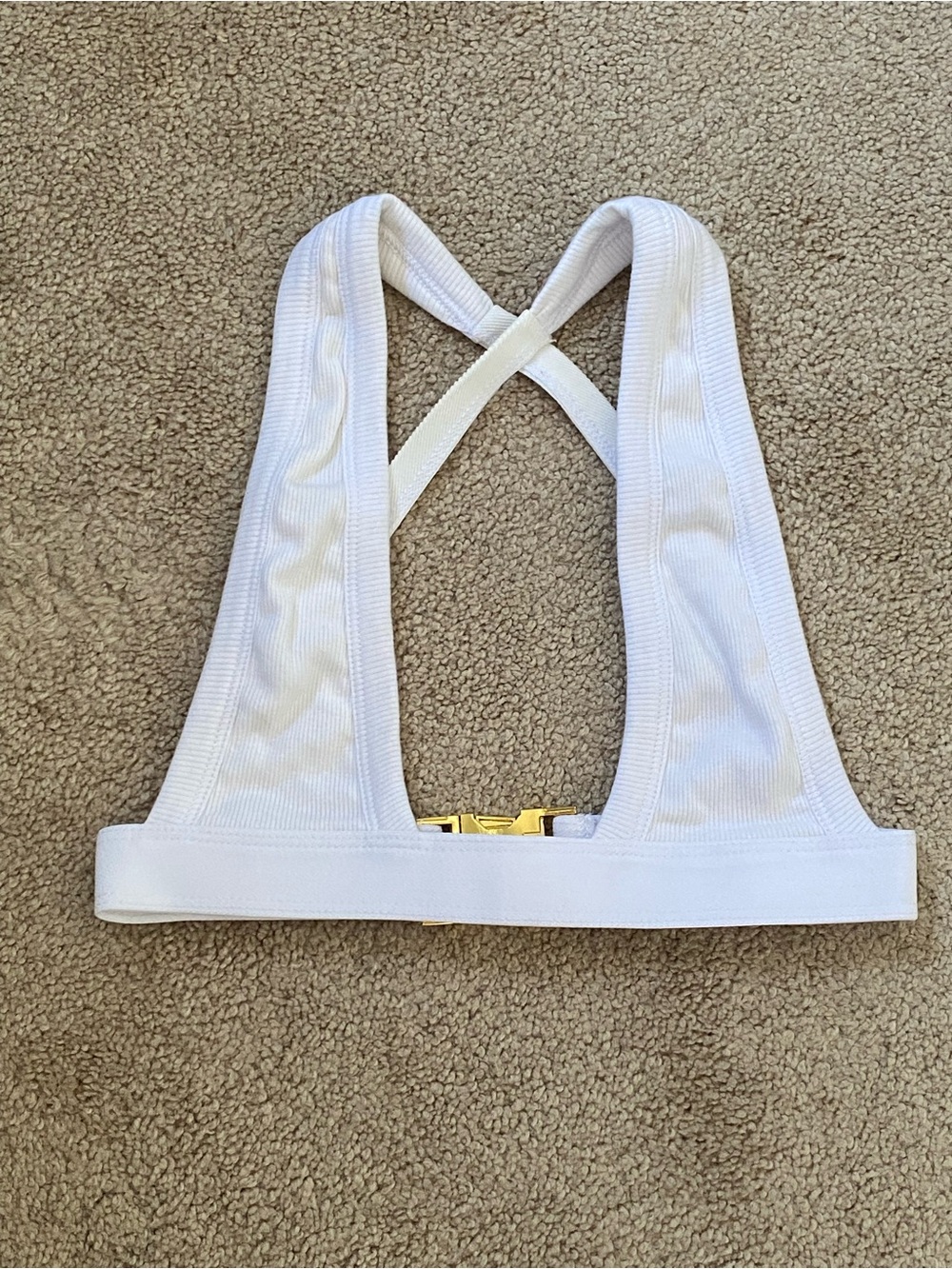 Are You Am I AYAI White Cross-Back Top XS